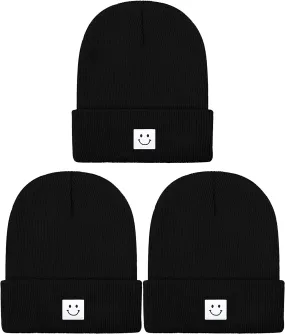 3 Pack Knit Skull Beanie Hats