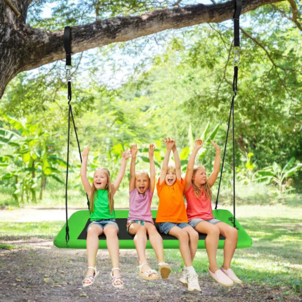 60 Inches Platform Tree Swing Outdoor with  2 Hanging Straps-Camouflage