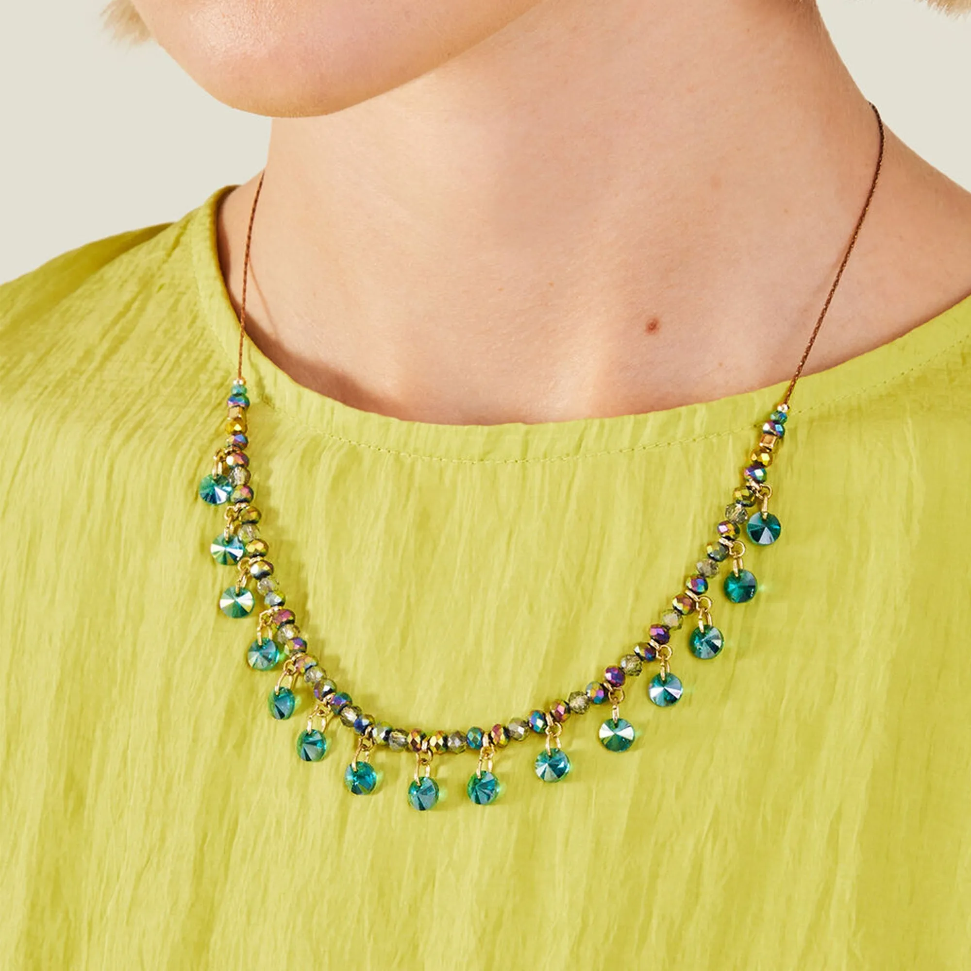 Accessorize London Women's Gem Drop Collar Necklace