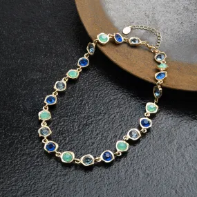 Accessorize London Women's Green Organic Gem Collar Necklace