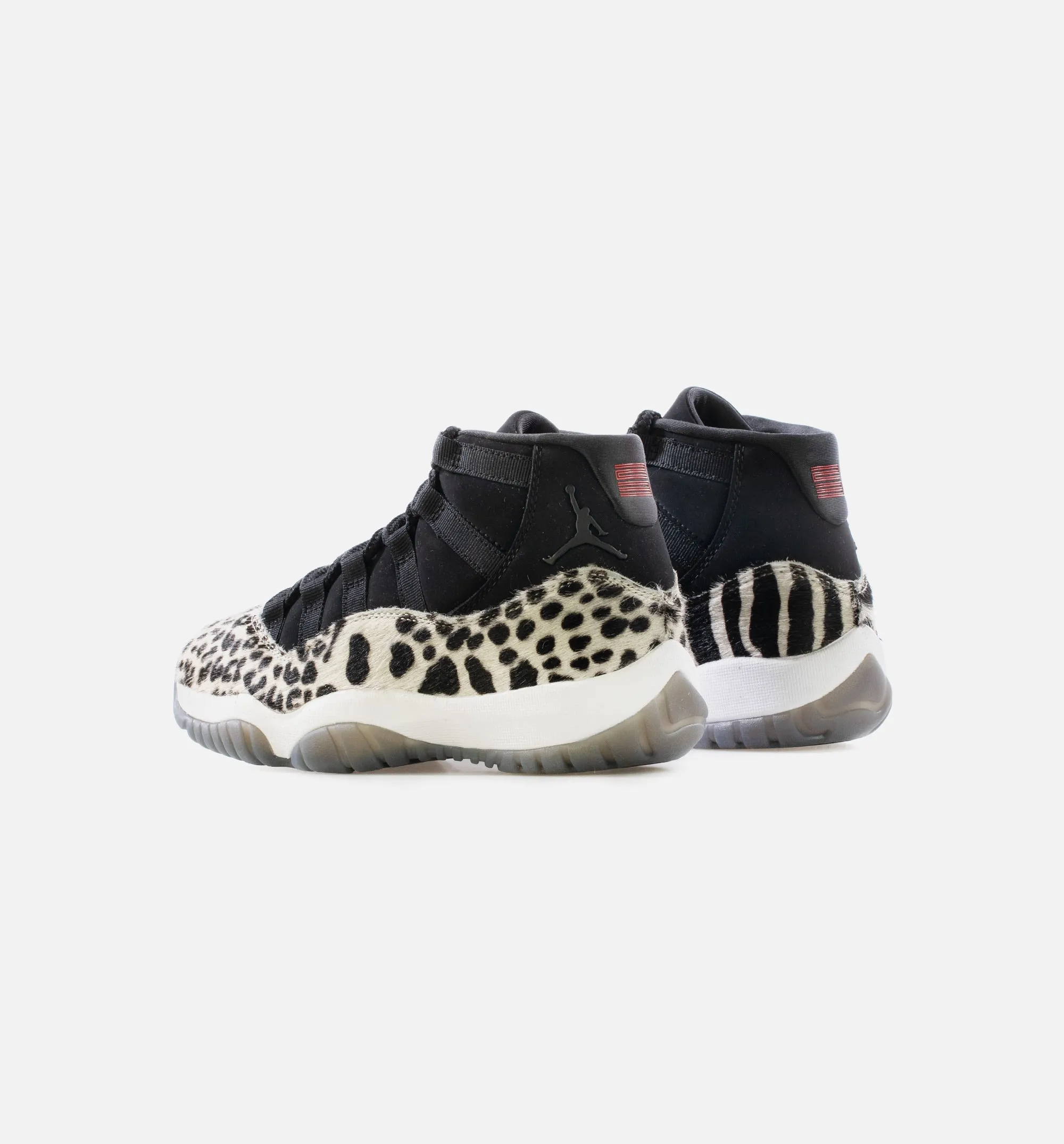 Air Jordan 11 Retro Black and White Womens Lifestyle Shoe - Black/Sail/White/Gym Red Free Shipping