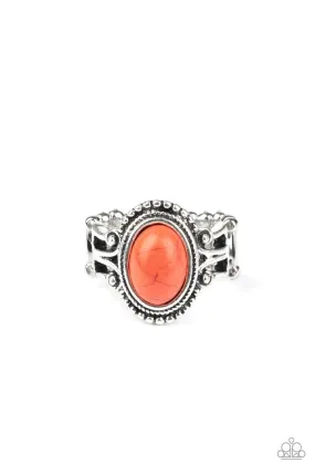 All The World's A STAGECOACH Orange Stone Ring - Paparazzi Accessories