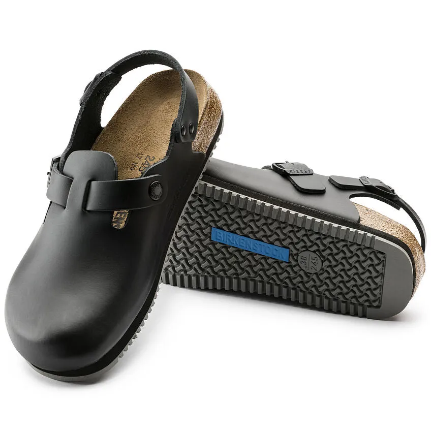 Birkenstock UNISEX Tokio Super Grip Leather (Black - Narrow Fit)