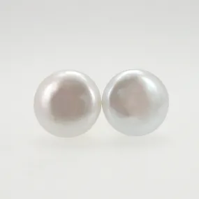 Caribbean Dreams White Coin Pearl Stud Earrings