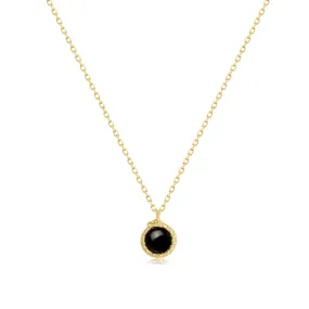 Cybele | Pear Necklace | Black Agate | 14K Gold Plated 925 Silver