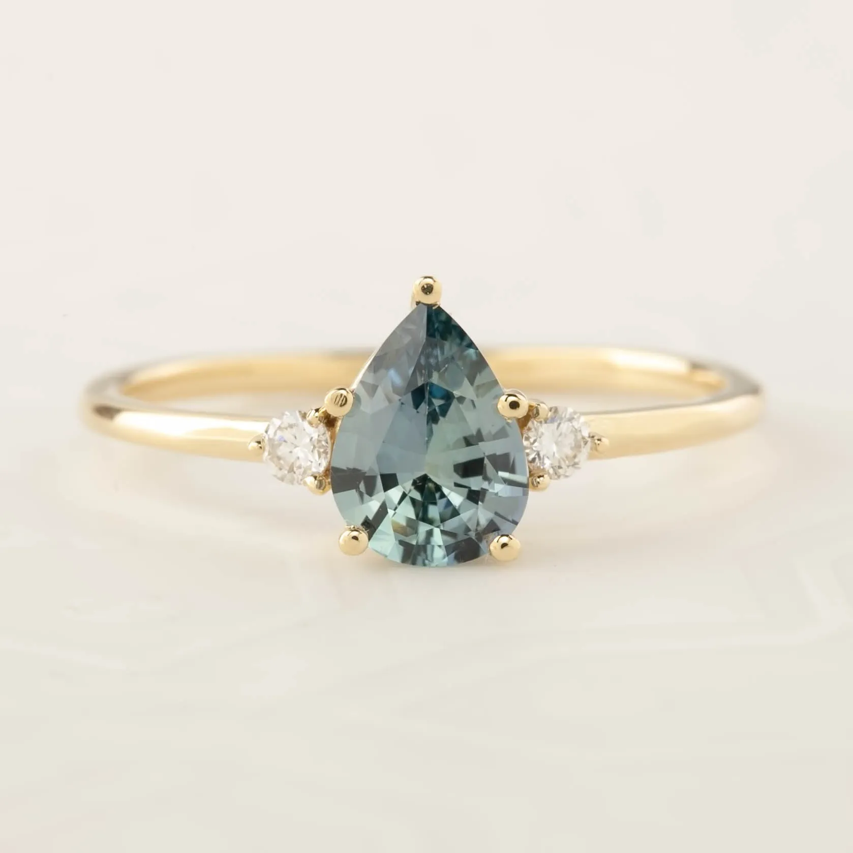 Emilie Ring - 0.84ct Pear Cut Blue Montana Sapphire (One of a kind)