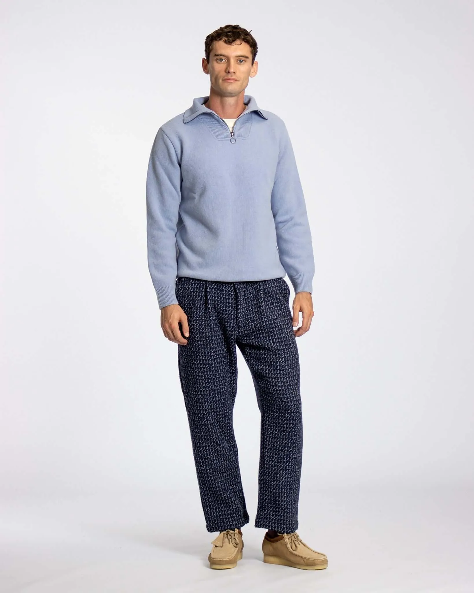 Far Afield BOKO Funnel Neck Knit Silver Blue