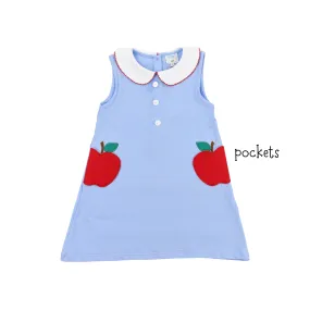 Girls Apple Applique Dress