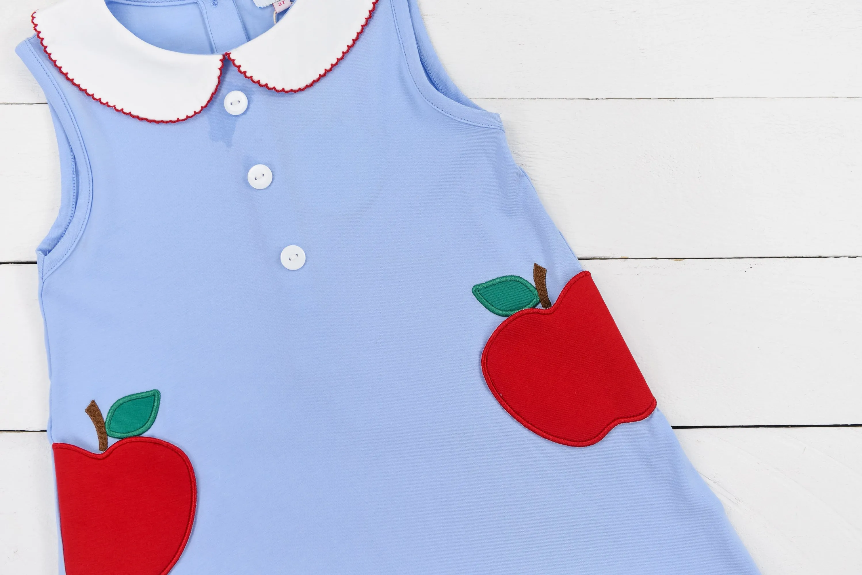 Girls Apple Applique Dress