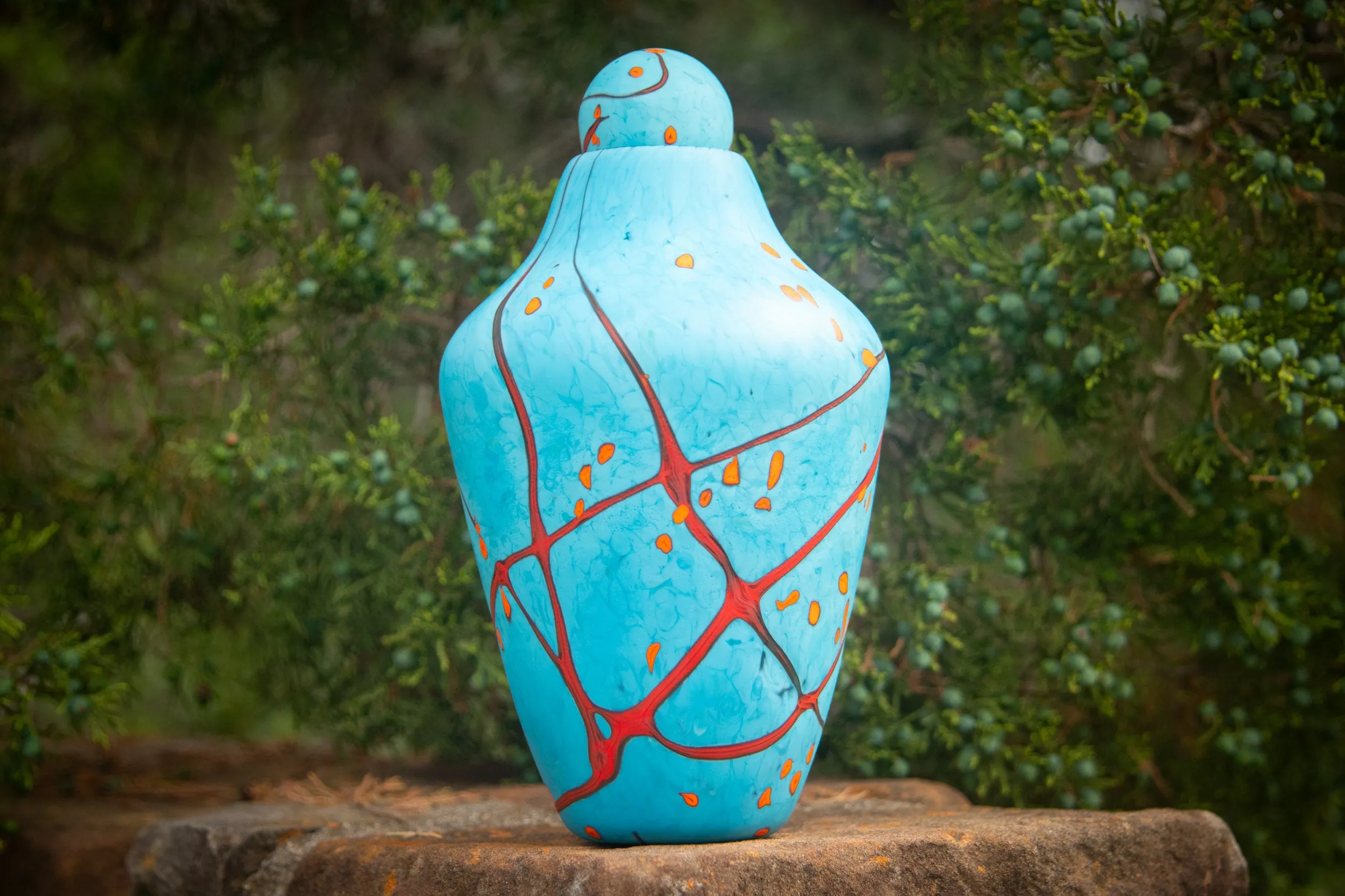 Glass Chrysocolla Keepsake Urn