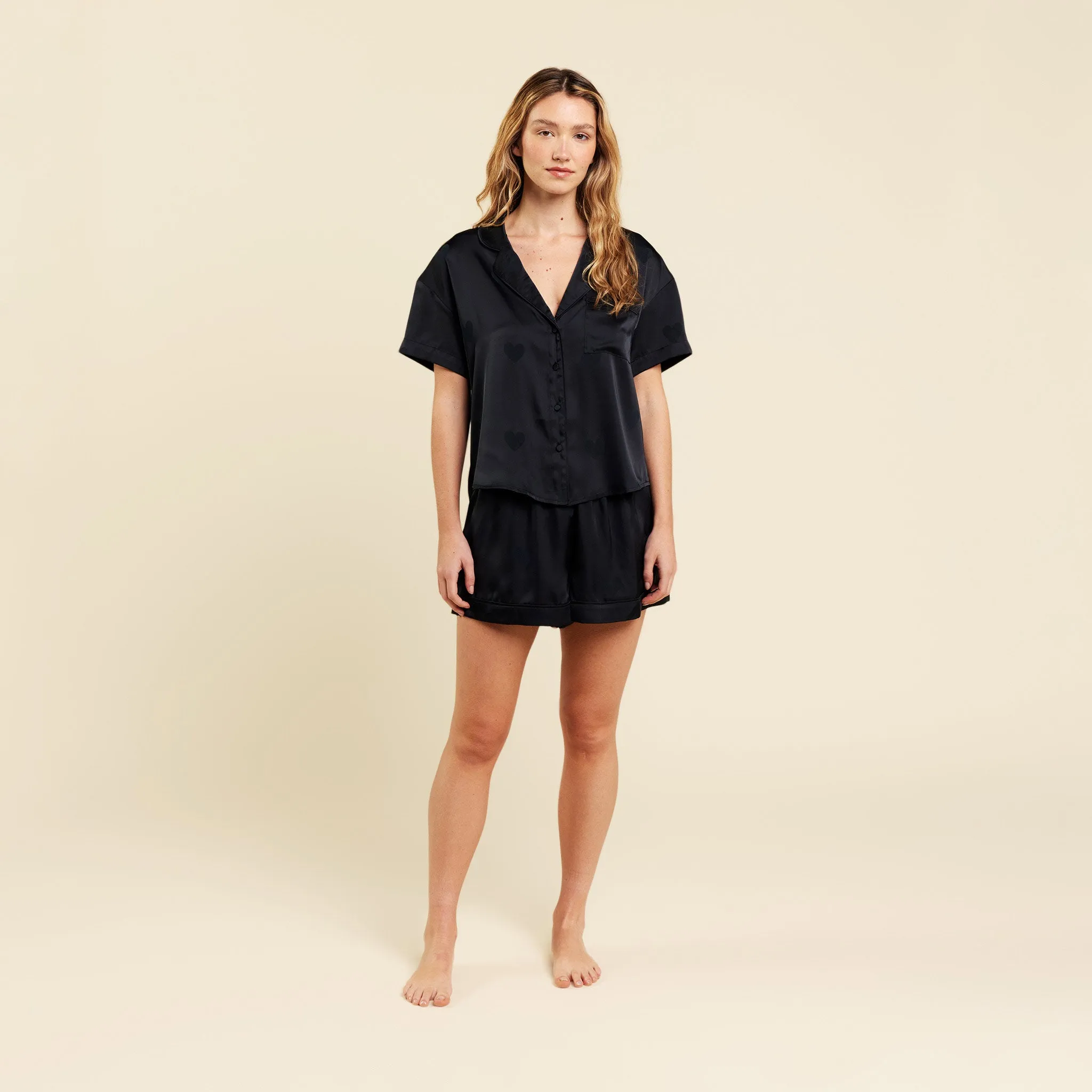 Heart Pajama Set | Black