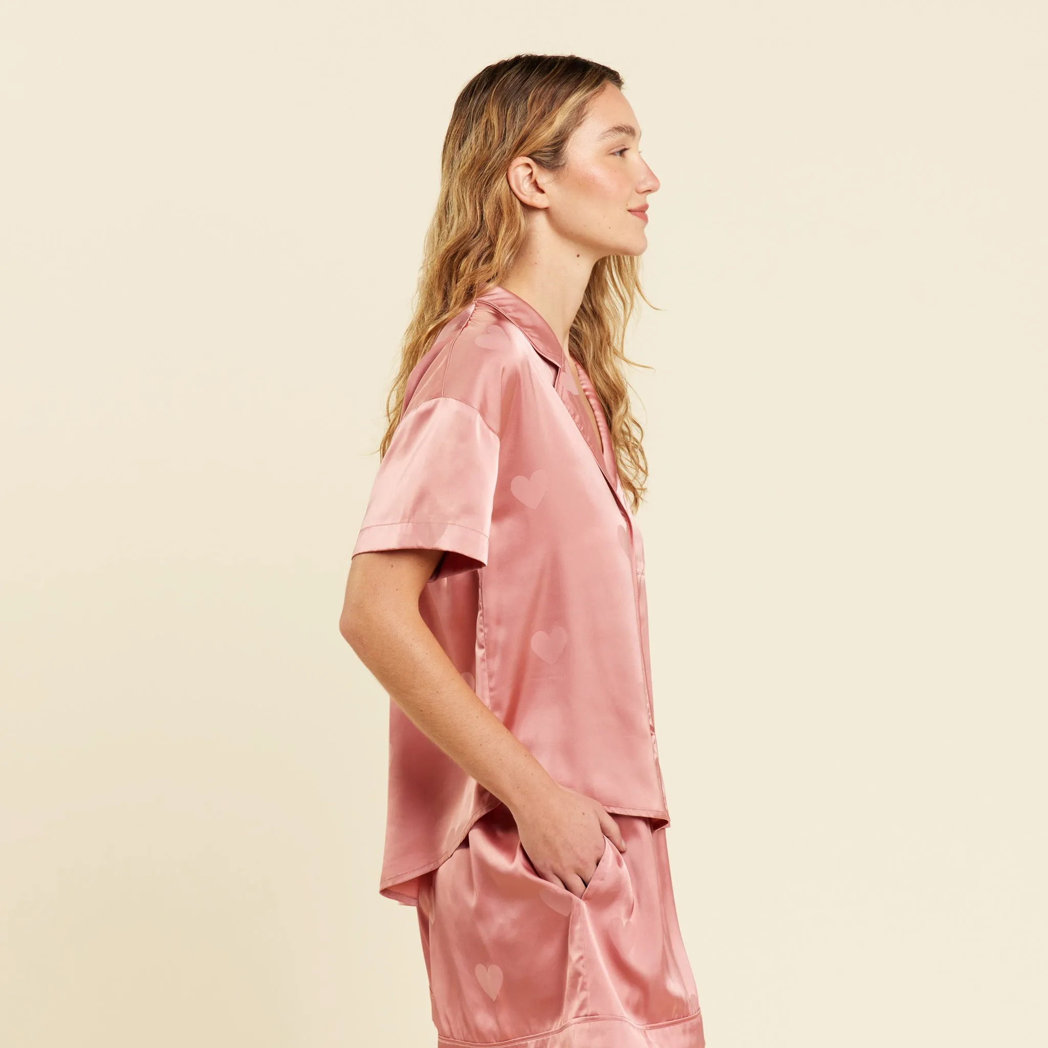 Heart Pajama Set | Dusty Rose