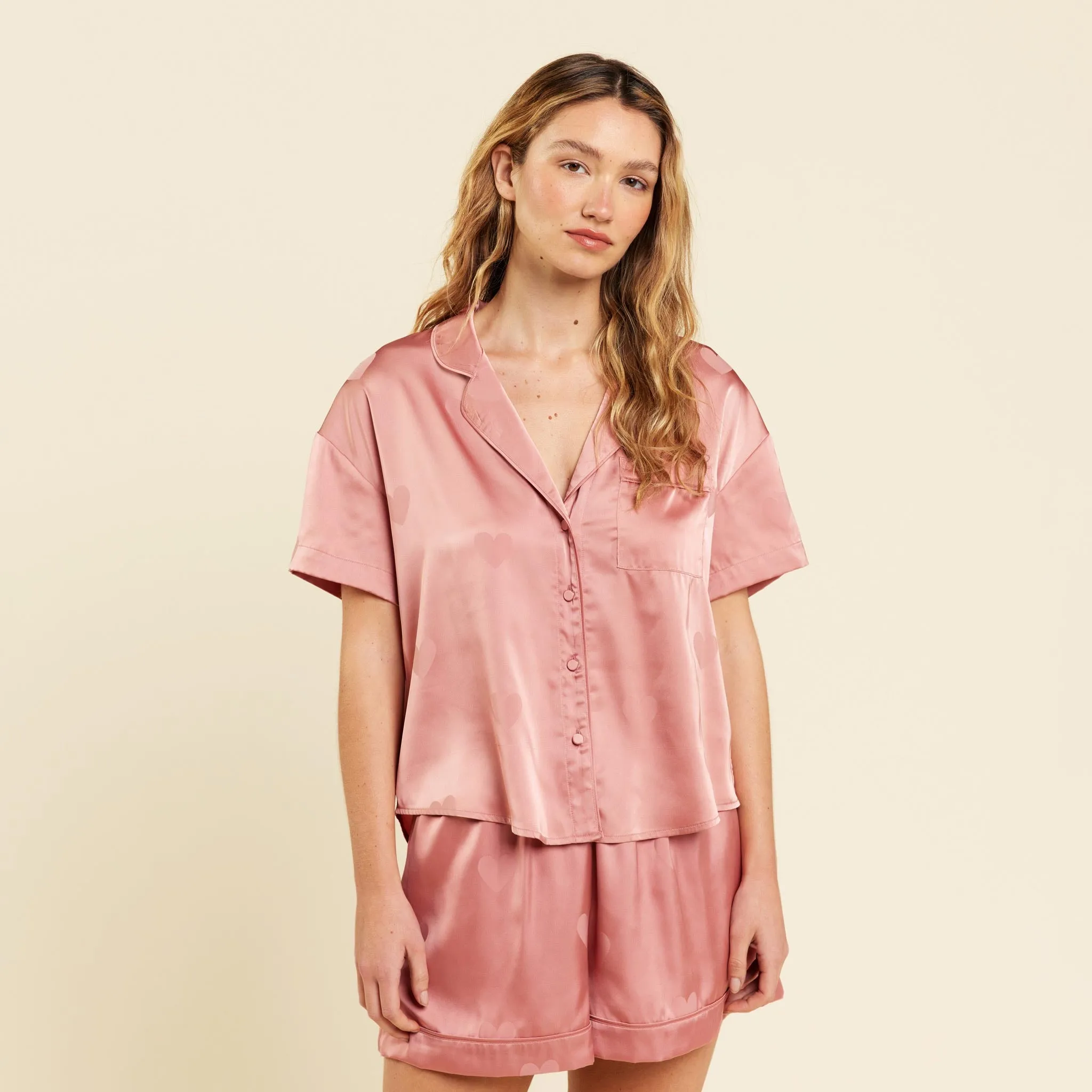 Heart Pajama Set | Dusty Rose