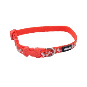 Li'l Pals Reflective Dog Collar, Orange Bones Petite X-Small