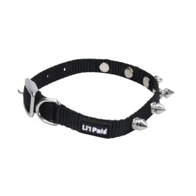 Li'l Pals Spiked Nylon Dog Collar, Black, Petite Small