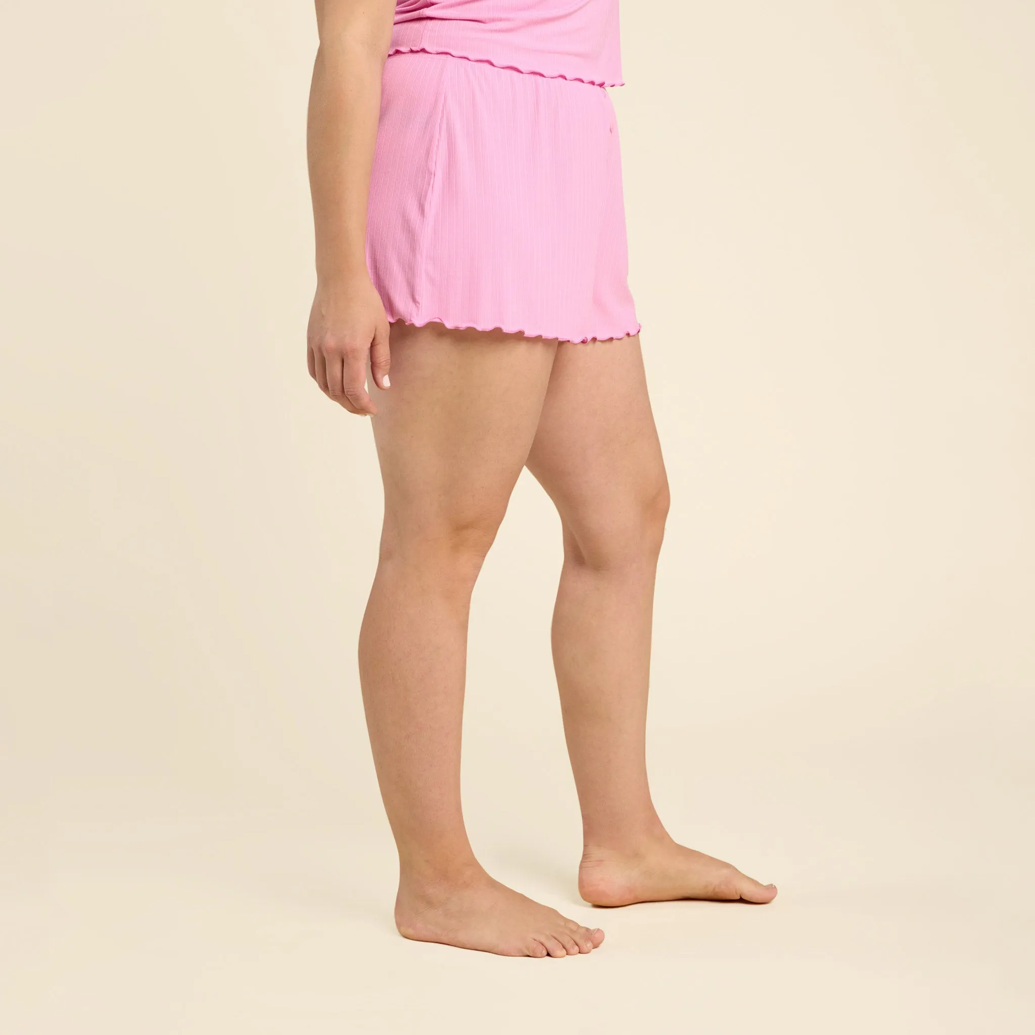 Mini Rib Cheeky Shorts | Bubblegum Pink