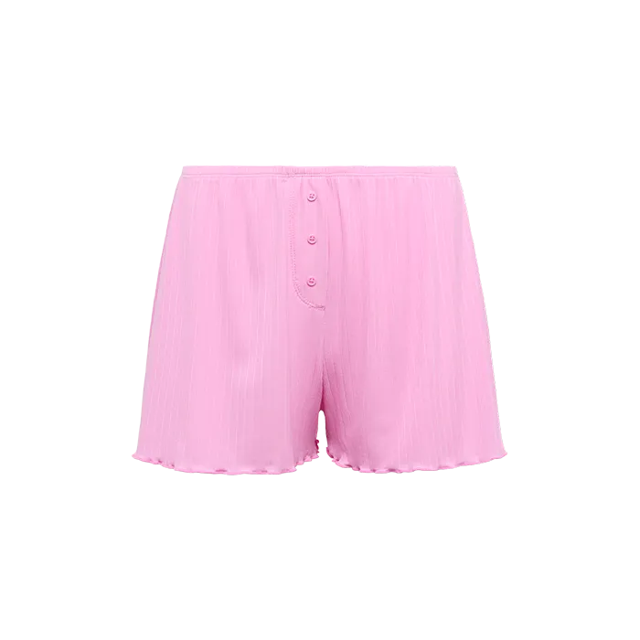 Mini Rib Cheeky Shorts | Bubblegum Pink