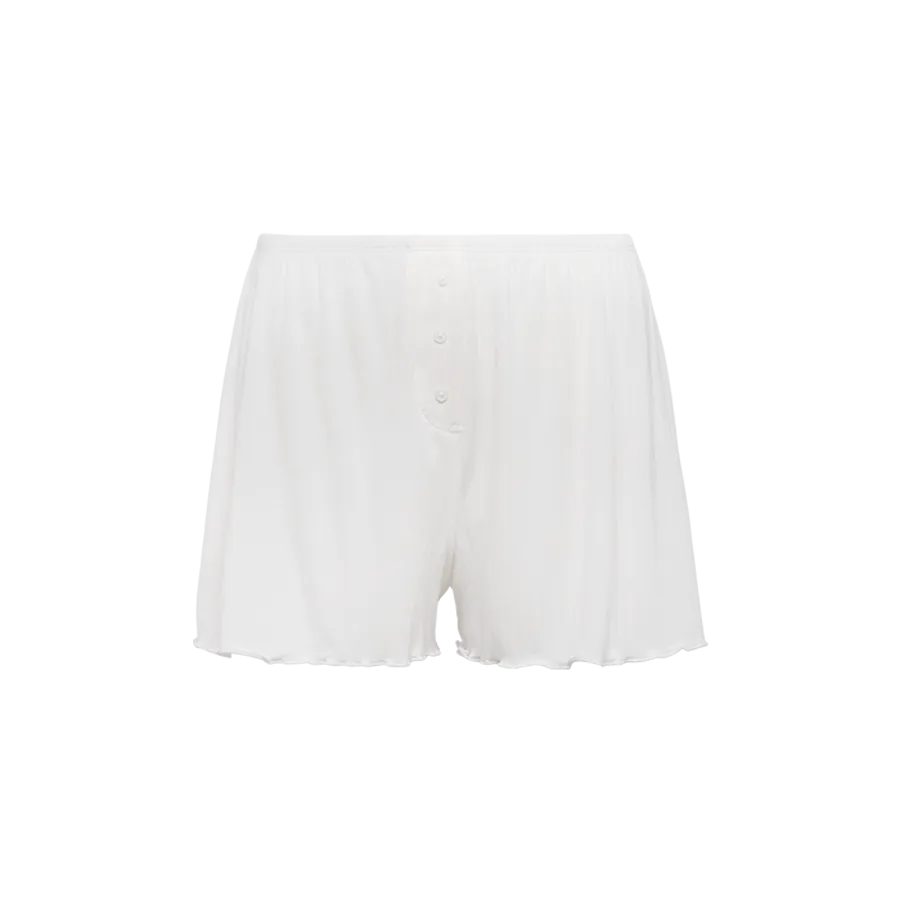 Mini Rib Cheeky Shorts | Pearl