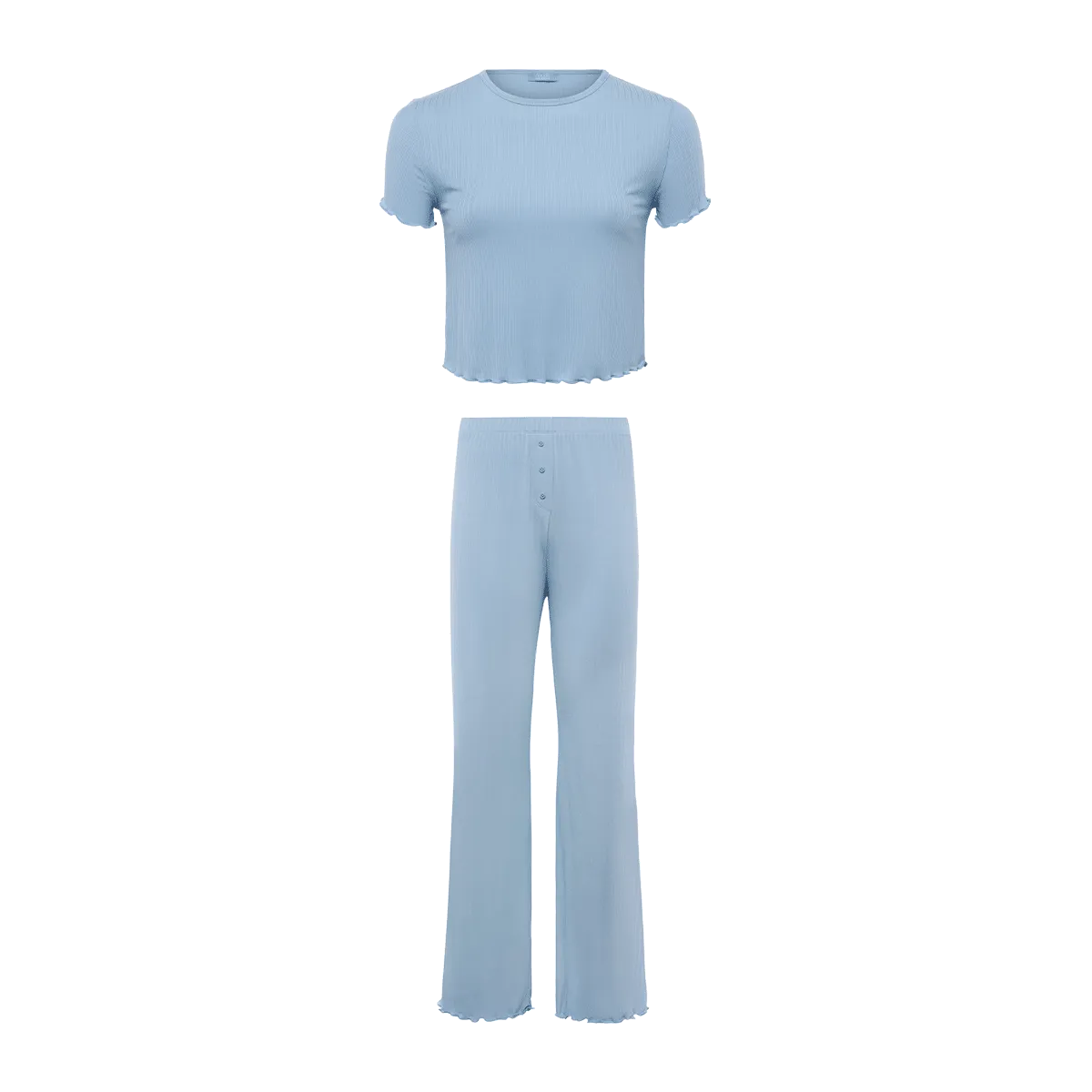 Mini Rib Pajama Set | Mist