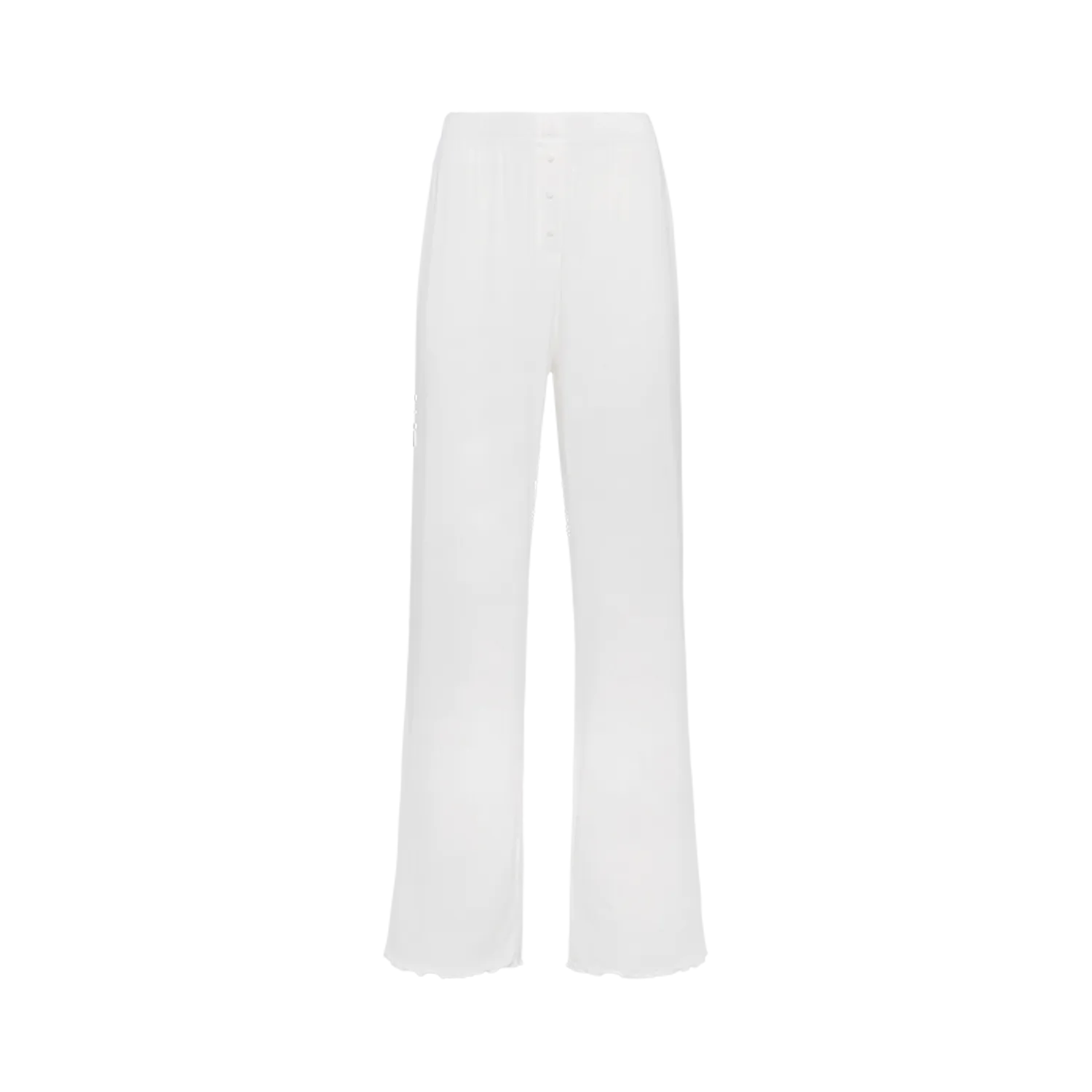 Mini Rib Wide Leg Pant | Pearl