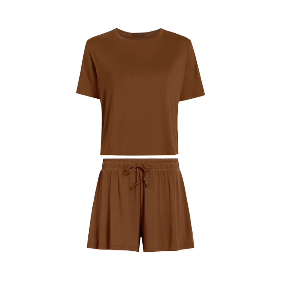 Pajama Shorts Set | Chocolate