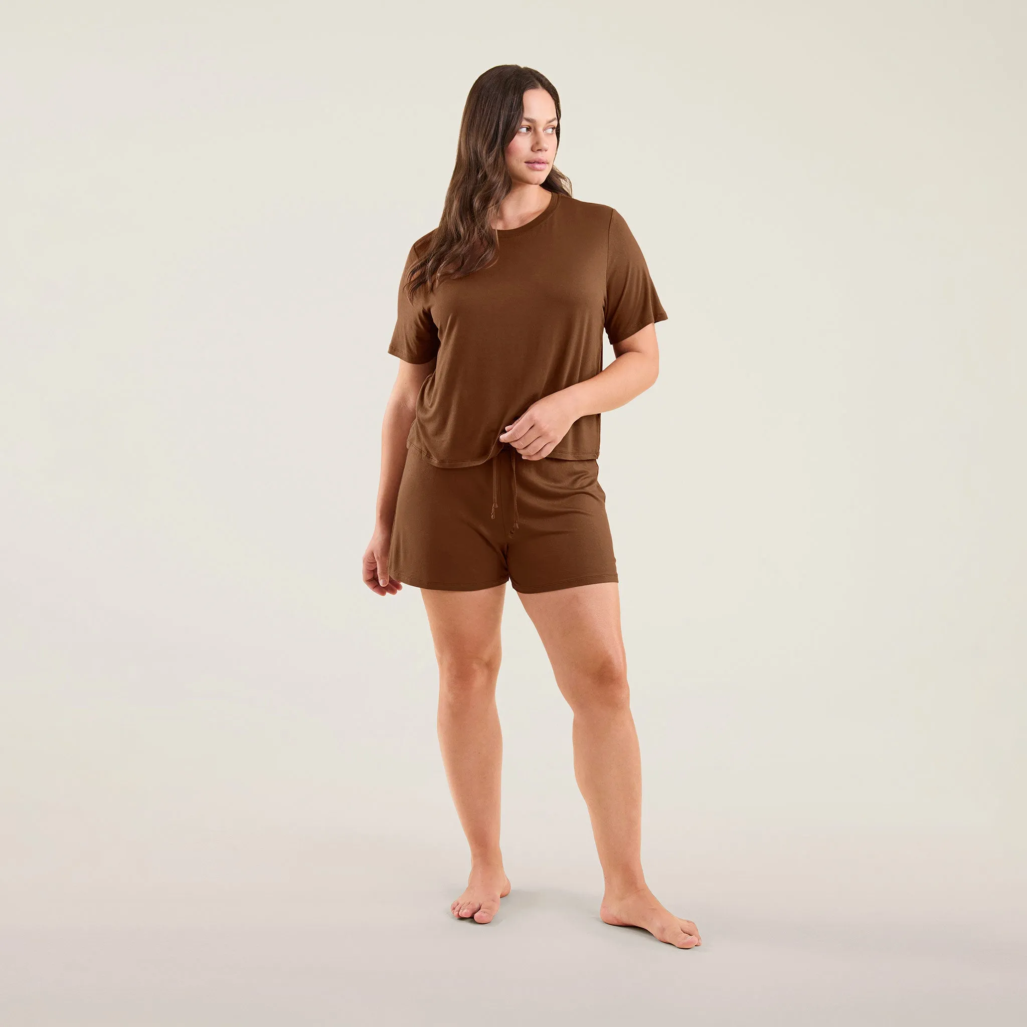 Pajama Shorts Set | Chocolate