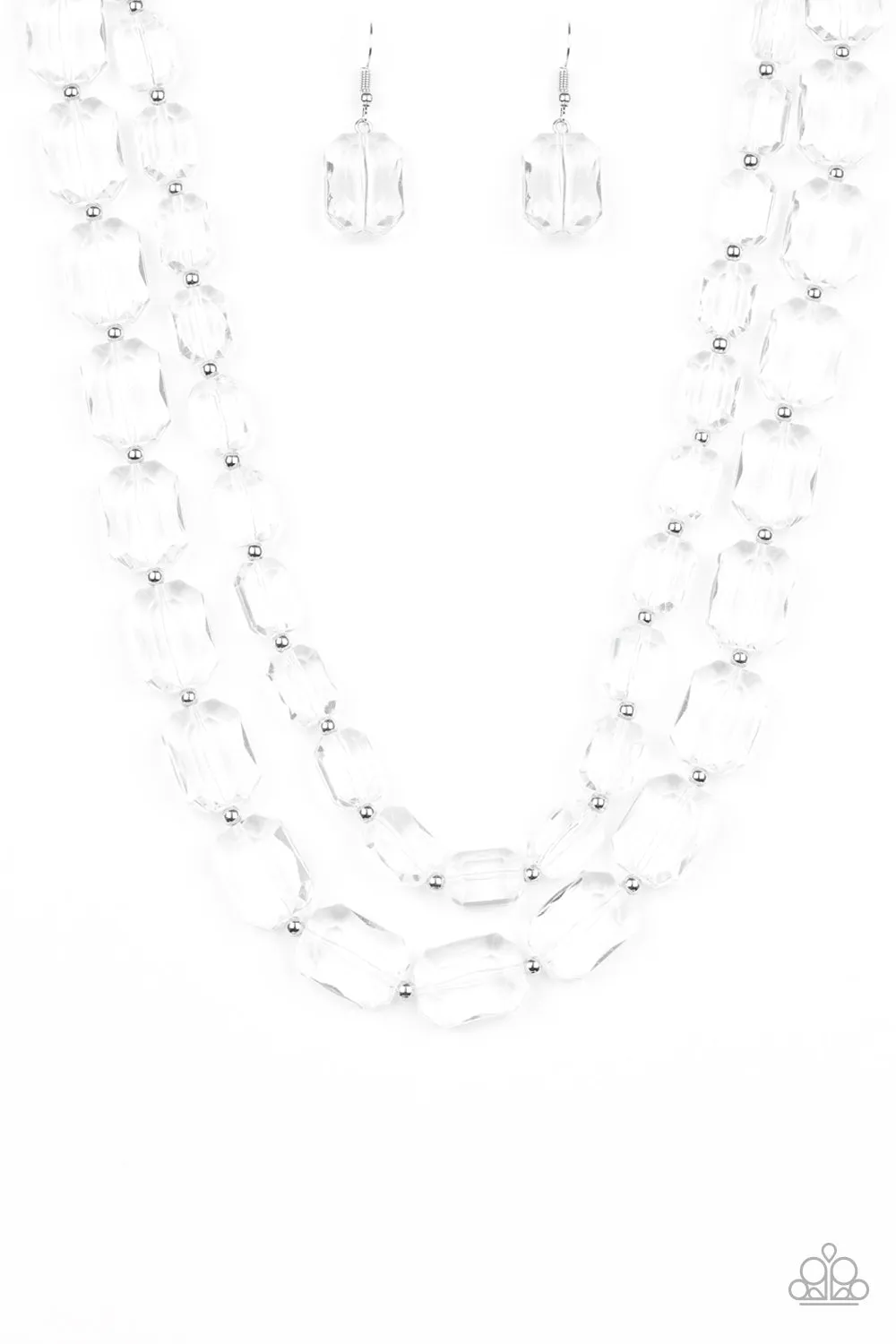 Paparazzi Ice Bank - White Necklace