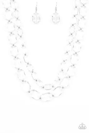 Paparazzi Ice Bank - White Necklace