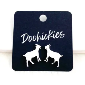 Show Animal Stud Earrings - White Goats