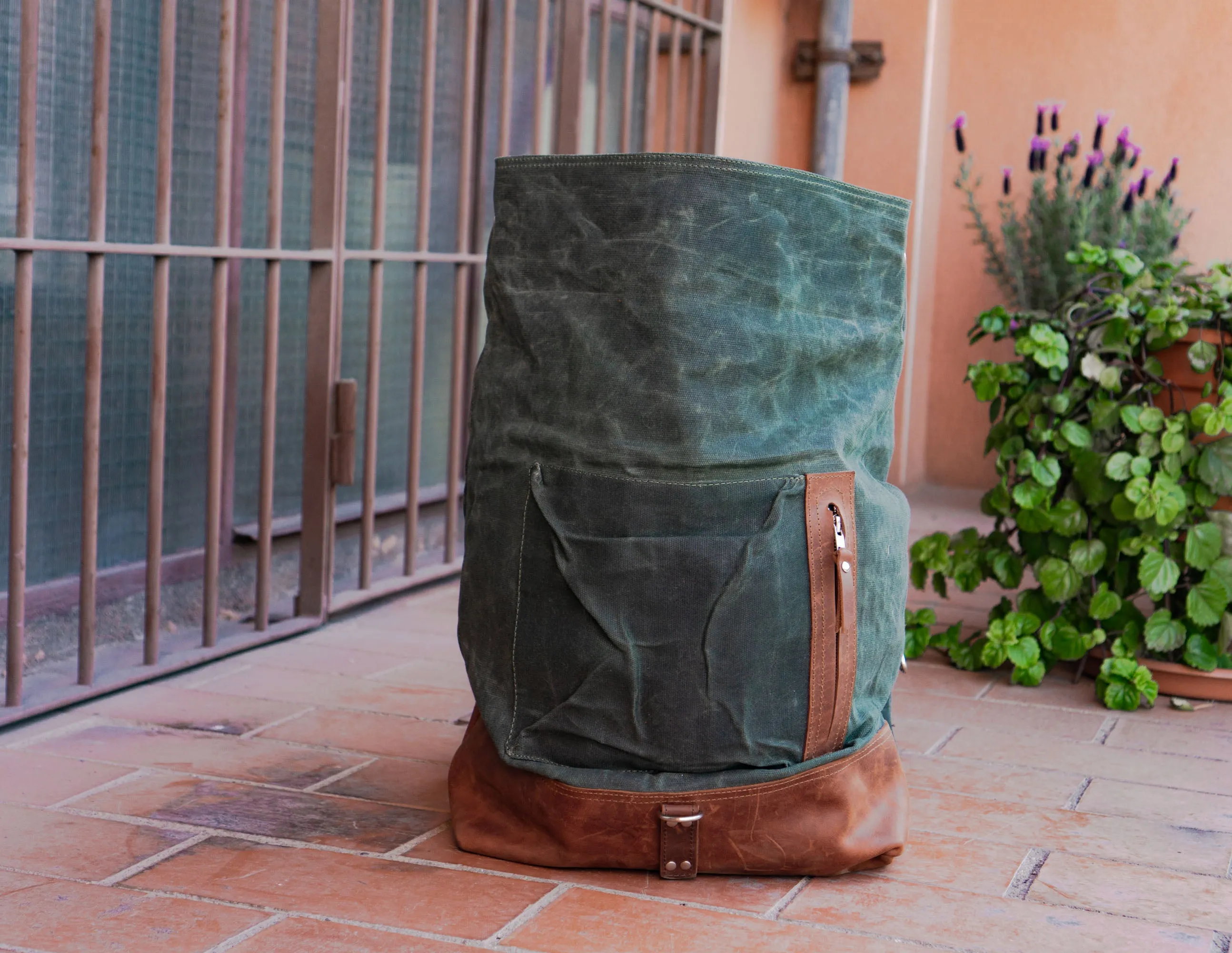 The Fashion-Racing Waxed Canvas Backpack | Handcrafted by artisans