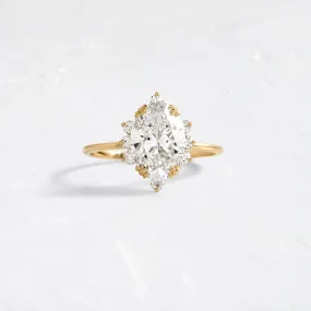 Threaded Ring with Halo, 2.15ct. Oval Cut