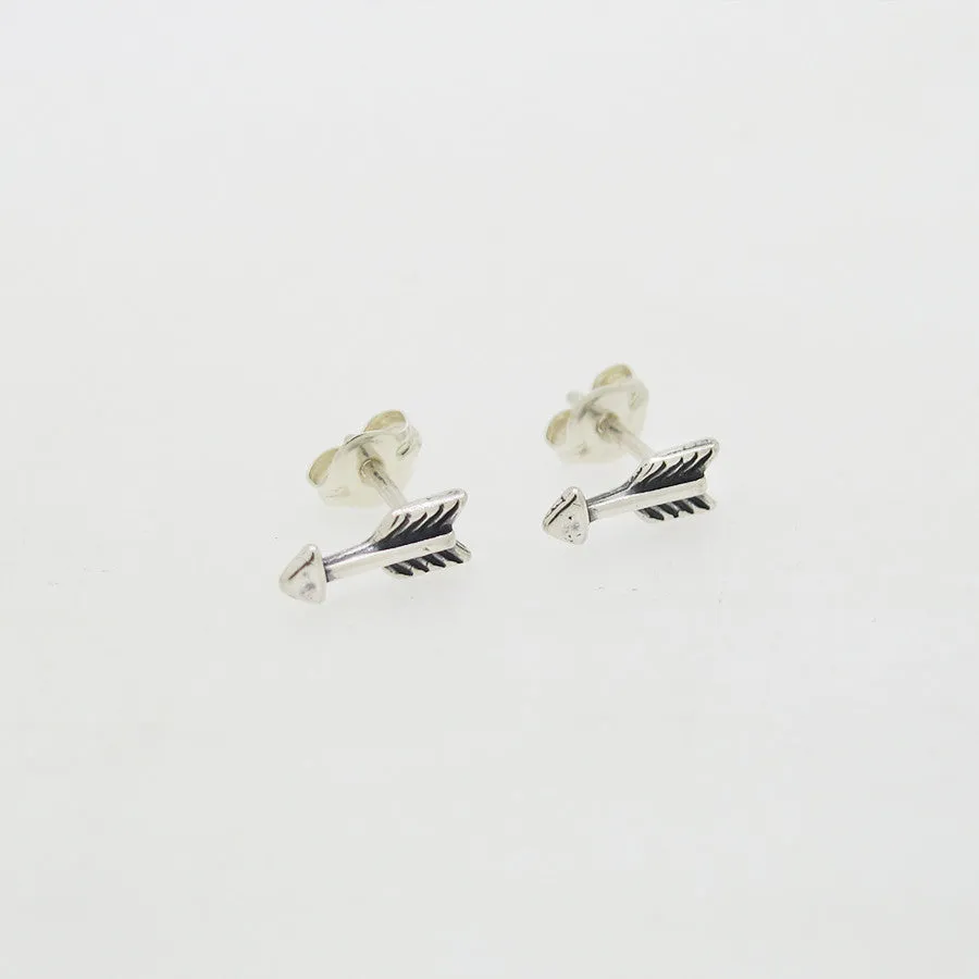 Tiny Sterling Silver Arrow Studs