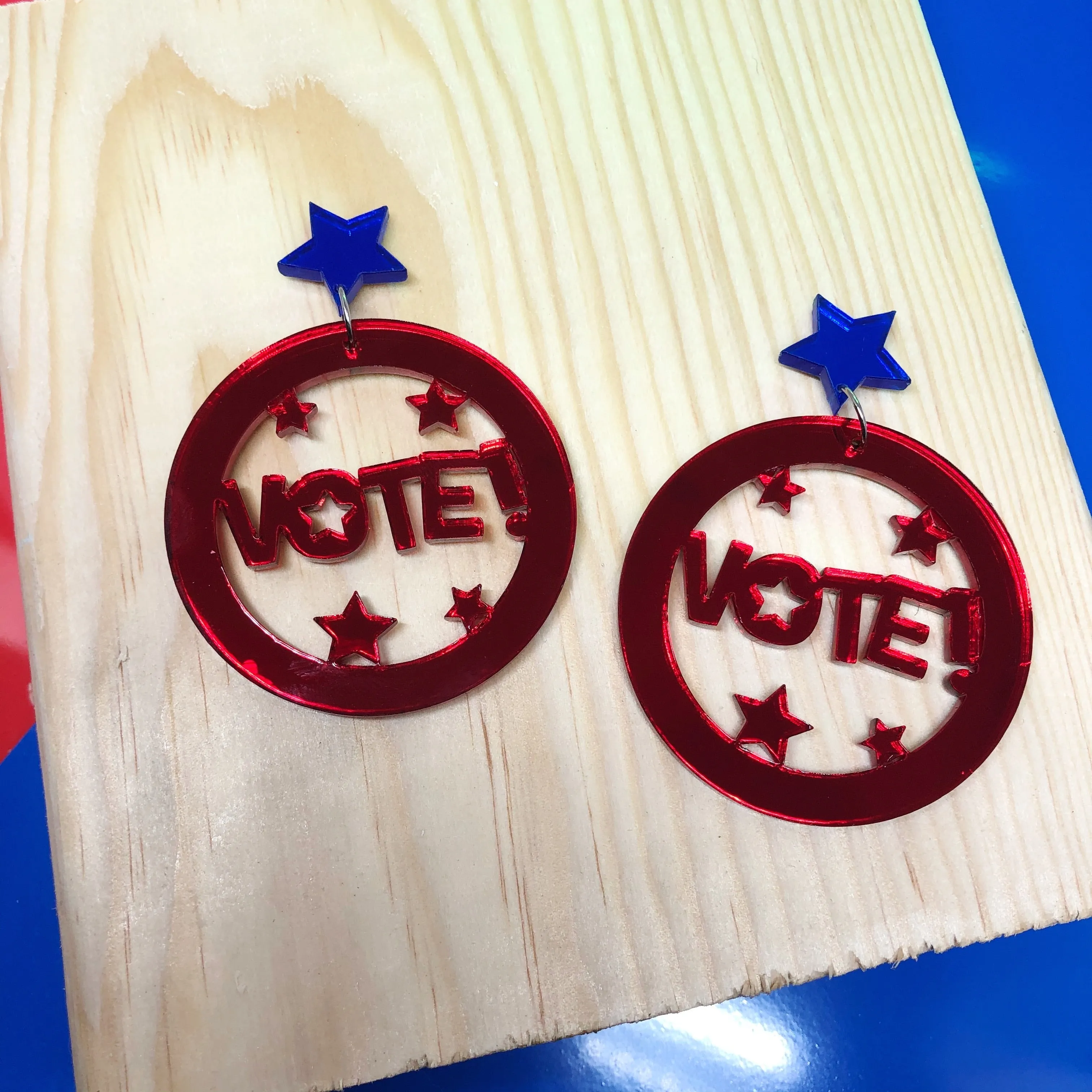 Vote Circle Dangle Earrings