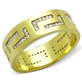 WildKlass Stainless Steel Ring IP Gold Men AAA Grade CZ Clear